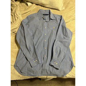 NWOT Polo Ralph Lauren Men's Button Down Shirt - 16 34/35 | Blue/Yellow Stripe